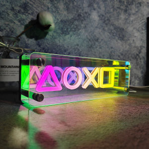 Neon Signs Lights 3D LED Table Lamp Colorful Thousand Layer Mirror Atmosphere Lightingfor E-sportBedroomBirthdayParty Deco