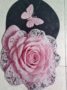 Silica Gel Mud Absorbent Carpet Soft 3D Floral Butterfly Design Quick Dry Portable Door Mat