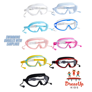 Trendy Swimming Gagel with Earplugs – Waterproof High-Definition Swim Eyewear for Boys & Girls