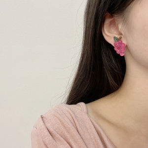 Fashionable Fruit Grape Ear Cuff Personality Style Womens Jewelry Accessory Trendy Cute Ear Studs Korean Style Earrings