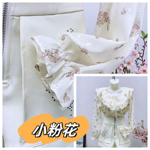 Áo Sơ Mi Voan Dài Tay Mùa Xuân Hè Mới Cho Nữ Cổ Bồng Tay Dài Họa Tiết Hoa Thắt Nút Cổ Tròn Thường Ngày