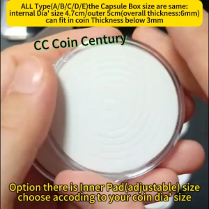 PCCB MINGT 20pcs/Box Adjustable Inner Pad Ring Coin Capsules Coins Casing Collection