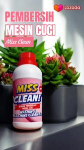 Miss Clean Serbuk Bubuk Pembersih Mesin Cuci 1 & 2 Tabung Front Loading Bukaan Atas & Depan Ampuh 100% Clean Anti Bakteri Jamur Menjaga Umur Mesin Untuk semua Jenis Mesin Cuci Washing Machine Cleaner Lebih Kuat Bisa Tanpa Air Panas