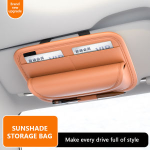 SEAMETAL Luxury Sun Visor Glasses Holder Textured Car Visor Storage Bag Scratch-Free Flannel Inner Sunglasses Case Car Organizer