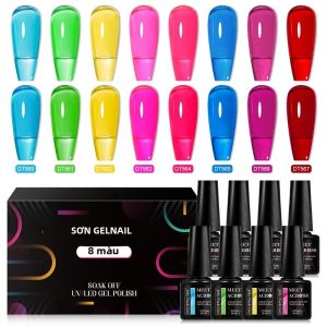 Bộ Sơn Móng Tay Gel Thủy Tinh 8 Màu MEET ACROSS Màu Nude Hồng Pha Lê Bán Vĩnh Cửu Sử Dụng Đèn UV Dành Cho Làm Móng Nghệ Thuật