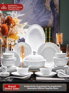 mornenjoy | Glaze Underneath Color High Quality Porcelain Bowl Plate Set