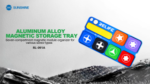 ถาดใส่สกรู RELIFE RL-091A ถาดใส่สกรู 7 ช่อง ถาดแม่เหล็กซ่อมมือถือ ถาดอลูมิเนียมอัลลอย ป้องกันสกรูหล่นหาย