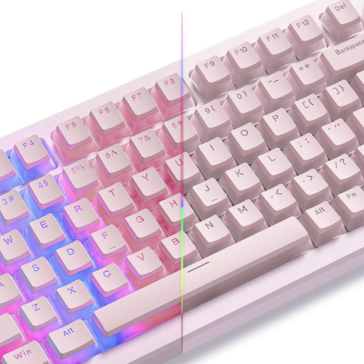 Wopier 130 bánh pudding màu hồng Keycaps phím cơ PBT 60 65 75 100% tỏa ...