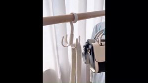 [Local Stock[ Creative Home 4 hook Wardrobe rotating Multi purpose bag belt basket towel household storage organiser