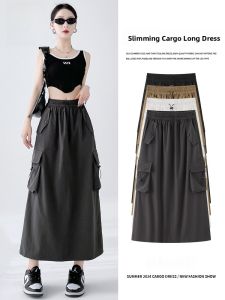 Miiow | Slimming High Waist Midi Skirt For Women Workwear Style Cover Hip A-Line Split Back Bodycon Skirt Casual Polyester Fiber