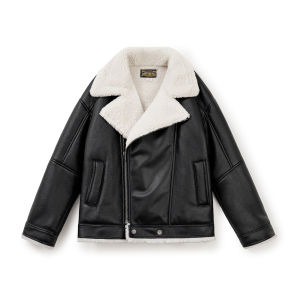 MADENGGONGZHUANG | Men Winter Flight Bomber Jacket Sheepskin Feel