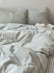 Kiss Dear | Washed Cotton 100% Pure Cotton Simple Style Bedding Set 4pcs