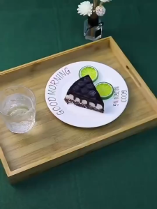 FYBEE Japanese-Style Wooden Bamboo Serving Tray Bamboo Tea Tray Tea Breakfast Saucer Fruit Storage Pallet Wood Plate