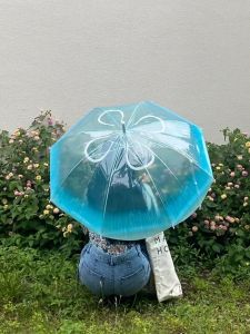 Transparent Jellyfish Umbrella Good-looking Japanese Style Dreamy Sea Moon Automatic Portable Long Straight Handle Thickened Wind-Resistant Umbrella