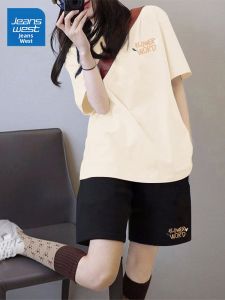 Jeanswest | Bộ Áo Thun Quần Short Cotton Mùa Hè