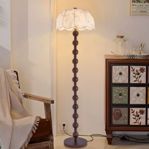 KAIPAQI | Retro American Style Freestanding Floor Lamp Walnut Wooden