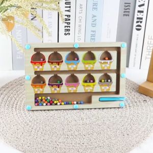 Early Education Toy Wood Magnetic Counting Operation Toy Magnetic Color Sorting Board and Number Maze Magnetic Toy Learning CountingBoard