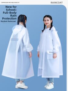 Guhang | Transparent Thickened Raincoat with Schoolbag Holder