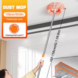 Greensindoor 360° Rotating Wall Mop Sunflower Ceiling Cleaning Mop Dust Mop Home Long Handle Coral Velvet Car Wash Mop
