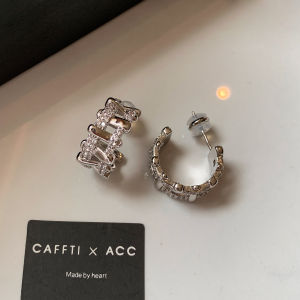 CAFFTI | 999 Sterling Unique Attractive Silver Color Hoop Earrings