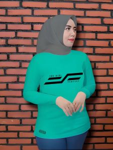 Kaos Atasan Olahraga Wanita Muslimah Olahraga Senam Baju Olahraga lengan panjang Kaos olahraga