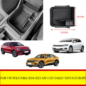 Car Armrest Box Storage Tray For Volkswagen VW Polo MK6 2018-2023 AW1 GTI Taigo 2021-2023 Nivus Europe Accessories