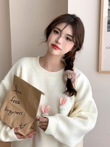 ริบบิ้นหางกระต่ายน่ารักสำหรับฤดูใบไม้ร่วงและฤดูหนาว ยางยืดผมแบบหนาสำหรับเด็กผู้หญิง ริบบิ้นผมหวาน ริบบิ้นยางยืดผมหางม้า อุปกรณ์ตกแต่งผม