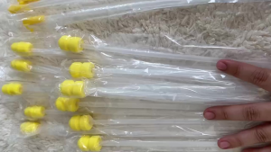 100 sets of disposable foam AI catheters with end caps suitable for artificial insemination in pig farms
