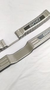 Bộ ốp chống trầy Cốp Trong Và Ngoài xe Honda Brio 2026-18 INOX Mặt Gương chữ Brio