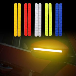 2Pcs Cycling Reflective Sticker DIY Rearview Mirror Helmet Waterproof Strip Tape Decal Outdoor Driving Essential Safety Warning Reflector Tool