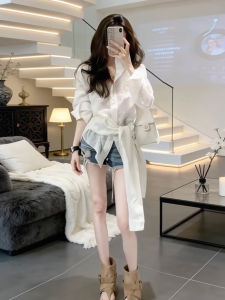 SENWA | White Long Sleeve Fitted Shirt Womens