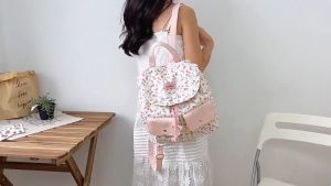 BuzzBag - Tas bahu ins kanvas bunga lucu tas sekolah wanita berkapasitas besar korea import fashion kuliah tas ransel laptop backpack tas sekolah wanita backpack lucu korea tas korean style tas sekolah muat banyak tas ransel wanita lucu