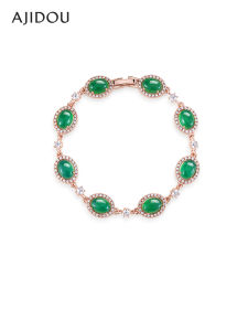 ajidou | Womens Jade Sardonyx Emerald Gemstone Bracelet