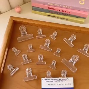 Kẹp Giấy Trong Suốt Nhựa Acrylic Cố Định Tài Liệu Tờ A4 Để Bàn Văn Phòng Cánh Bướm Tiện Lợi