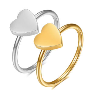 VQYSKO Personalized Initial Custom Heart Ring Love Minimalist Letter Name Circle Santa Claus Gift for Her Couple