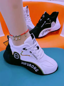 Fashionable Thick Bottom Dad Shoes Womens Spring New All-Match Couple Shoes Soft Anti-Slip Flat Casual Shoes Leather