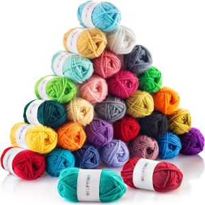 24-color acrylic fiber knitted wool yarn needle and thread dyed suitable for crocheting sweaters hats and dolls.