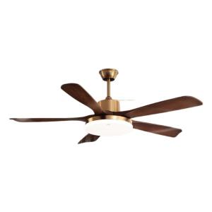 「China Plug」HUIPU ZHAOMING | French Style Retro Silent Fan Light Walnut Color