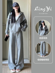 Bộ Đồ Thể Thao Cotton Nguyên Chất Cho Nữ Bộ Đồ Chạy Bộ Hai Mảnh Rộng Rãi Thời Trang Thường Ngày Phong Cách Hàn Quốc Mùa Thu