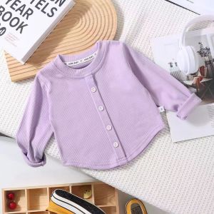 [PRINCESS KESLI] 1-10 Tahun Croptop T-shirt Girls Spring Slim Candy Color Korean Style Halus Lembut Fashionable Lembut Nyaman Katun Cotton Kids