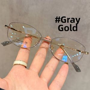 Schever | Polygon Silver Frame Cat Eye Prescription Glasses Frame