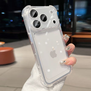 Luxury Hybrid Transparent Case for iPhone 18 17 Pro Max 16 15 14 Plus 12 11 18 Pro Shockproof Bumper Cover TPU Soft Edge Fundas