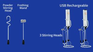 เครื่องตีฟองนมไฟฟ้า เครื่องทำฟองนม เครื่องตีไข่ อุปกรณ์ทำขนม ชาร์จUSB electric milk frother
