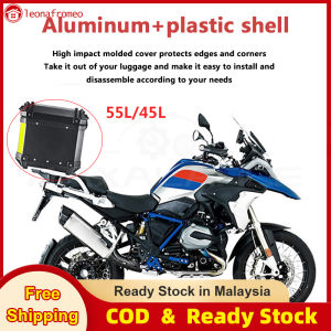 Motorcycle Top Case Tail Aluminum Box with Backrest & Lining & Hardware Kit 55L/45L /36L