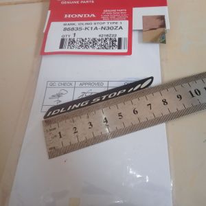 sticker stiker mark label idling stop 8cm beat k1a original honda