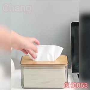 กล่องใส่ทิชชู่ กล่องทิชชู่ มีให้เลือก 3 ขนาด ฝาไม้อัด ดีไซส์ เรียบหรู CH0063