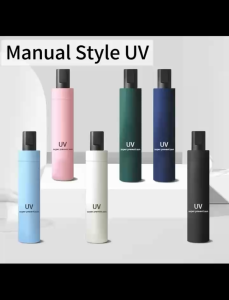 Manual Open Thri-fold UV Sun Rain Umbrellas Modern Fashionable colors Automatic Umbrella