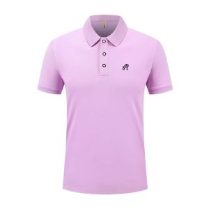 New Mens Short Sleeved Lapel Polo Shirt Summer Solid Color Casual Polo Shirt Fashionable and Breathable Casual Top