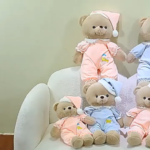 Bear Plush Doll 40cm Baby Comfort Doll Baby Sleeping Toy Birthday Gift Pajama Bear Plushie