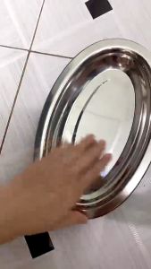Dĩa cá inox khay đựng inox oval kiểu Âu dày - dĩa hột xoài dày sáng bóng cao cấp dùng để đựng cá hấp